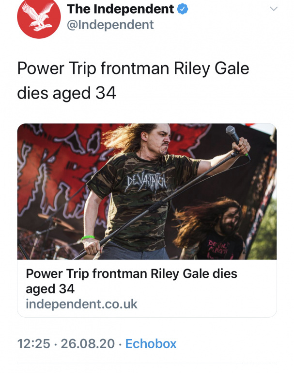 Riley Gale, Fiery Singer Of Power Trip, Dead At 34